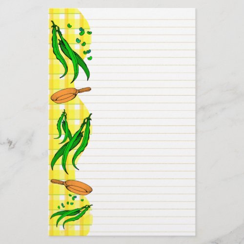 Green Beans Frying Pan Retro Lined Stationery