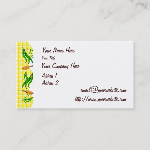Green Beans Frying Pans Retro Business Cards