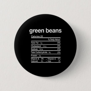 Green Beans Nutrition Facts Funny Thanksgiving Chr Button