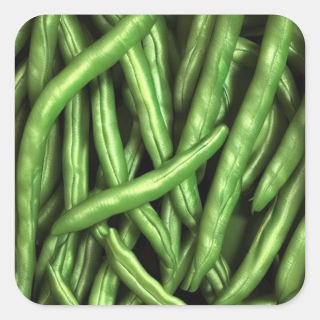 Green Beans Square Sticker (Front)