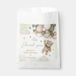 Green Bear Balloon Baby Shower Favor Bag