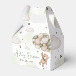 Green Bear Balloon Baby Shower Favor Boxes