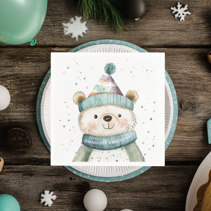 Green Bear Birthday   Winter Wonderland Napkins