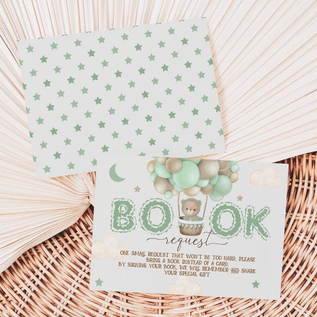 Green Bear Books For Baby Baby Shower Enclosure Card (Creator Uploaded)