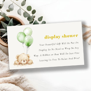 Green Bearly Wait Balloon Baby Display Shower Enclosure Card