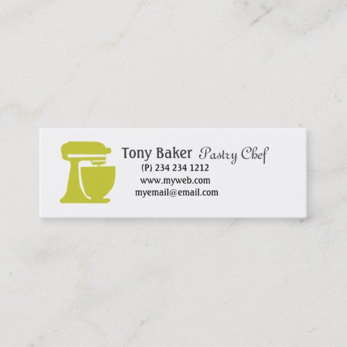 Green Beater Bakery Pastry Chef Business Card Template