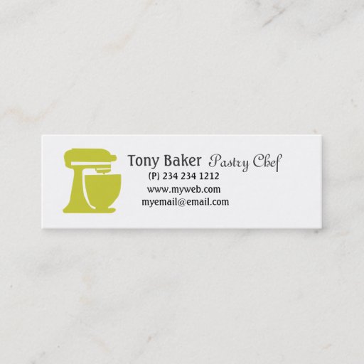Customizable Green Beater Bakery Pastry Chef Business Card Template