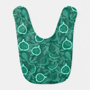 Green beautiful fig fruit pattern baby bib