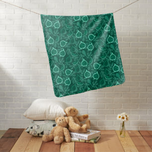 Green beautiful fig fruit pattern baby blanket