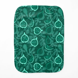 Green beautiful fig fruit pattern baby burp cloth