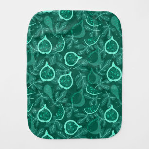 Green beautiful fig fruit pattern baby burp cloth