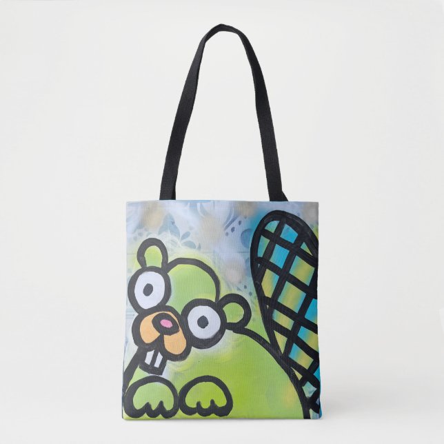 Green Beaver Tote Bag (Front)
