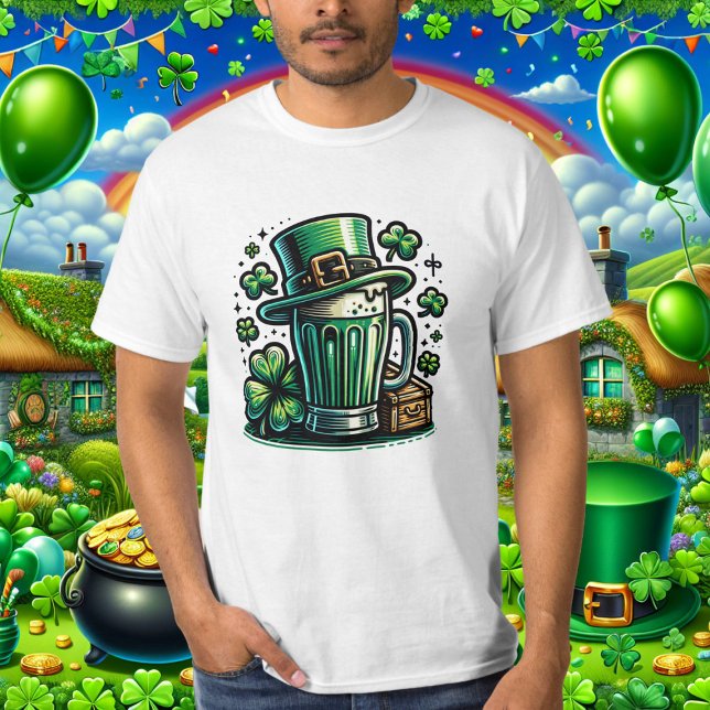 Green Beer and Leprechaun Hat T-Shirt (Creator Uploaded)