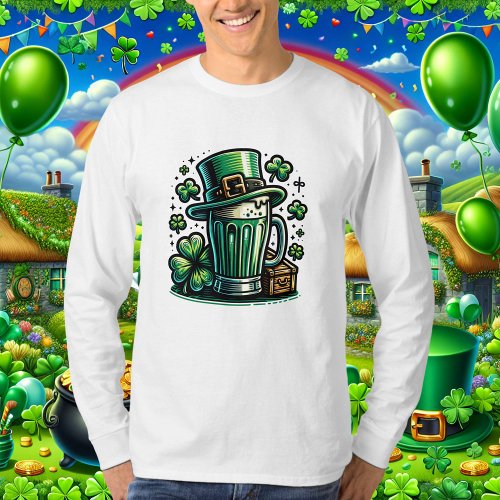 Green Beer and Leprechaun Hat T_Shirt