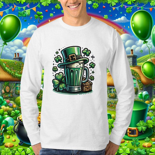Green Beer and Leprechaun Hat T-Shirt (Creator Uploaded)