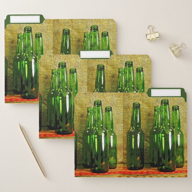 Green Beer Bottles File Folder Set