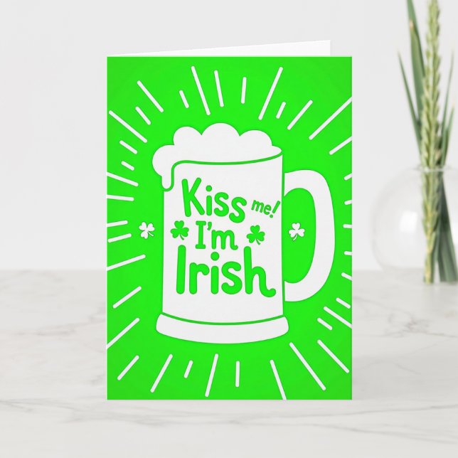 Green Beer Burst Pattern Card (Front)