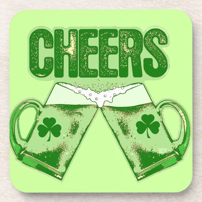 Green Beer Cheers Drink Coasters