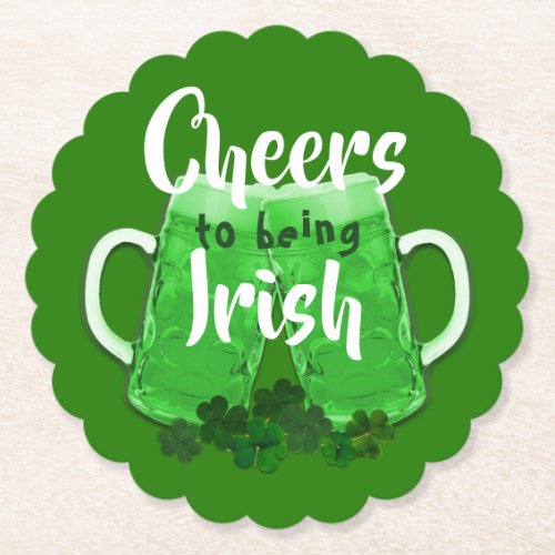 Green Beer Cheers Irish St Patricks Day Paper Coaster