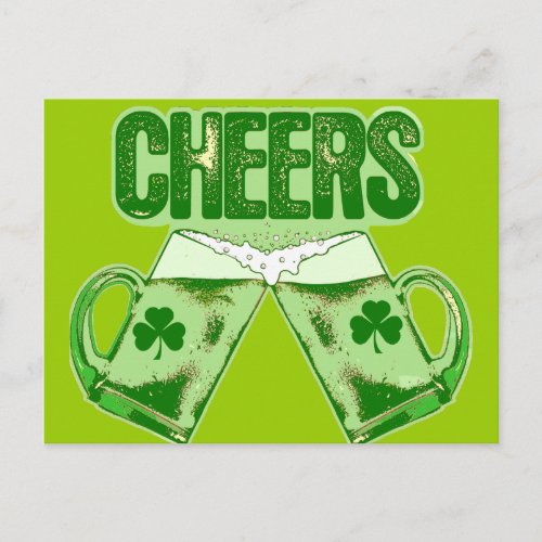 Green Beer Cheers Postcard