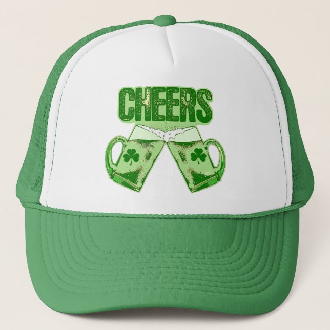 Green Beer Cheers Trucker Hat (Front)