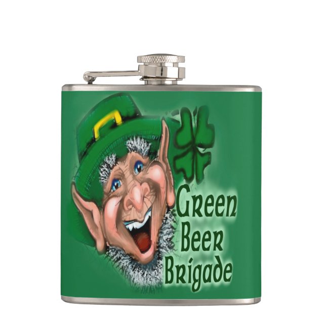 Green Beer Flask (Front)