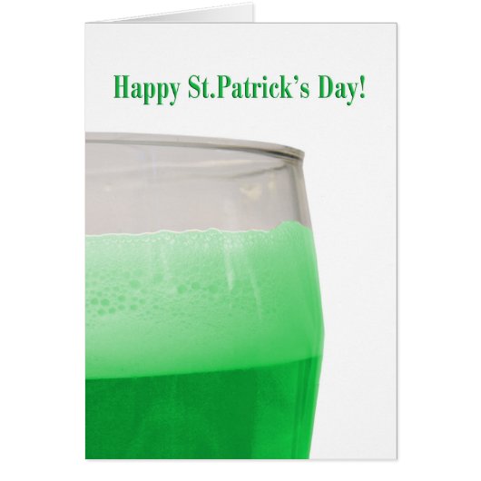 Green beer for St. Patrick's Day Cards (Front)