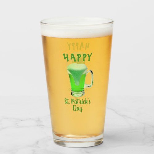 Green Beer Glass Happy St Patricks day
