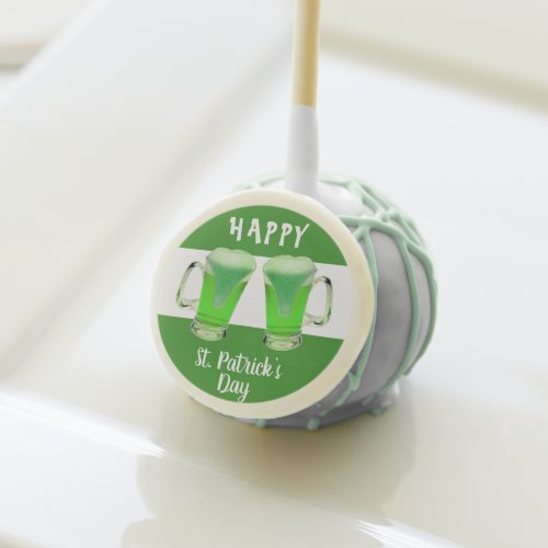 Green Beer Glass Happy St Patricks day Party Cake Pops