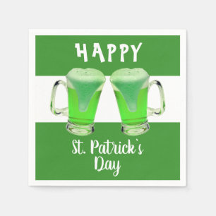 Green Beer Glass Happy St. Patrick`s day Party Napkins