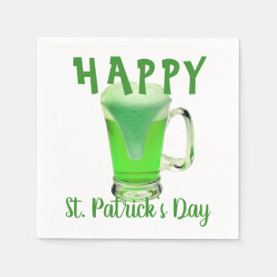 Green Beer Glass Happy St. Patrick`s day Party Napkins