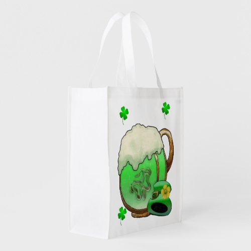 Green Beer Grocery Bag