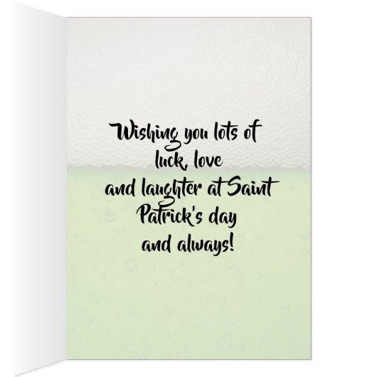 Green Beer Happy St. Patrick's Day Card (Inside (Right))