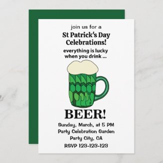 Green Beer Lucky St Patricks Day Green Beer