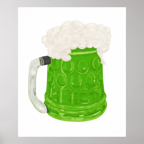 Green Beer Mug Poster