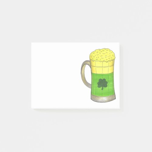 Green Beer Mug St Patricks Day Shamrock Clover Post_it Notes