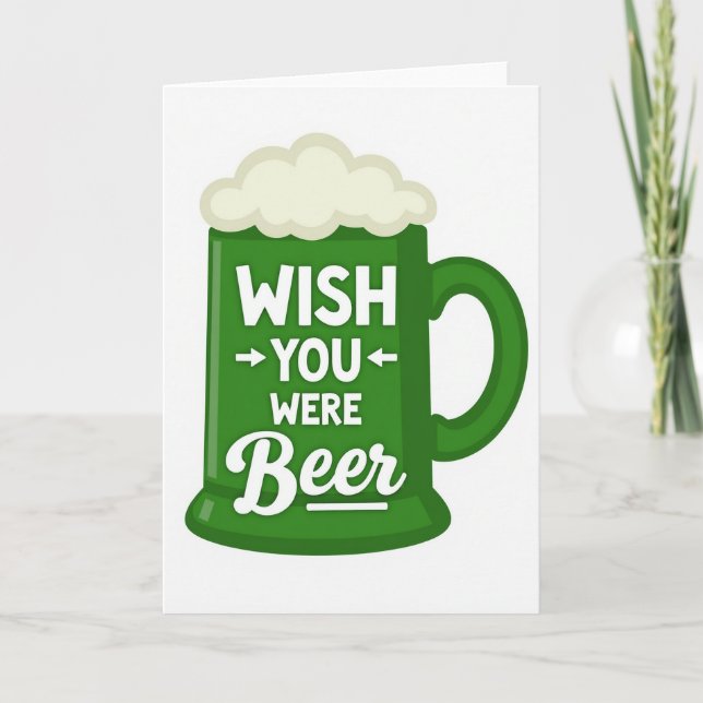 Green Beer Mug Wish Card (Front)