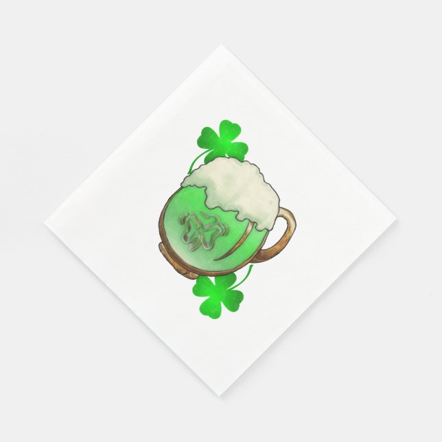 Green Beer Paper Napkins (Corner)