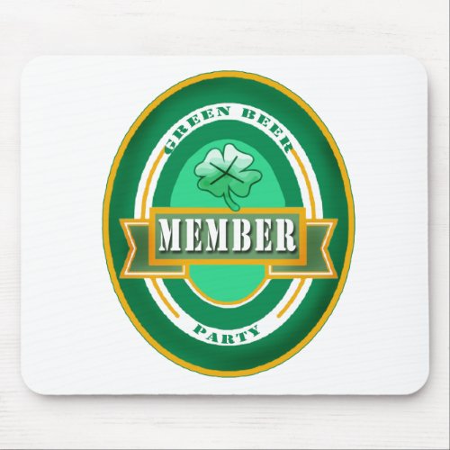Green Beer Party Member Mouse Pad