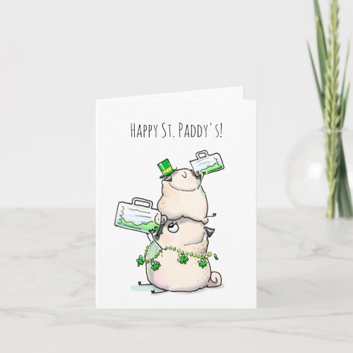 Green Beer pug St Patricks Day card