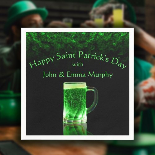 Green Beer Saint Patricks Day Party Napkins