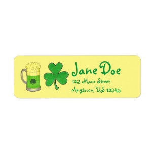 Green Beer Shamrock Irish St. Patrick's Day Label