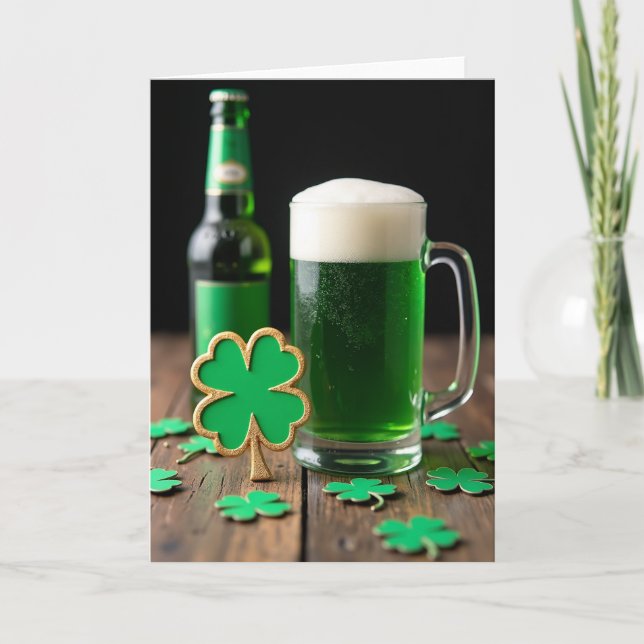 Green Beer St Patricks Day Card (Front)