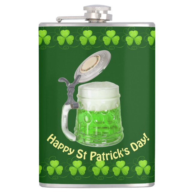 Green Beer St Patrick's Day Flask (Front)
