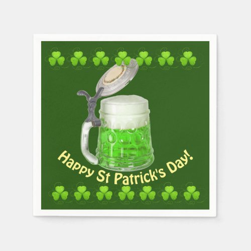 Green Beer St Patricks Day Napkins