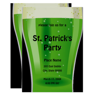 Green Beer St. Patrick's Day Party Invitation