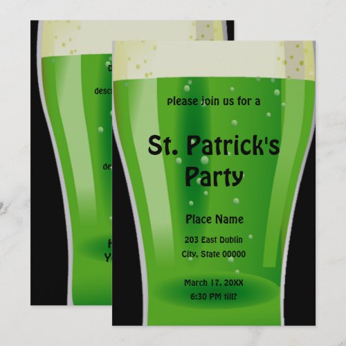 Green Beer St. Patrick's Day Party Invitation