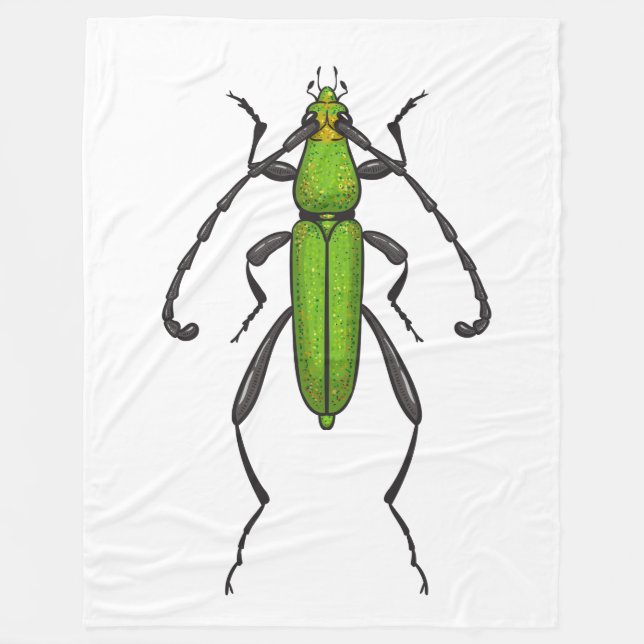 Green beetle fleece blanket (Front)