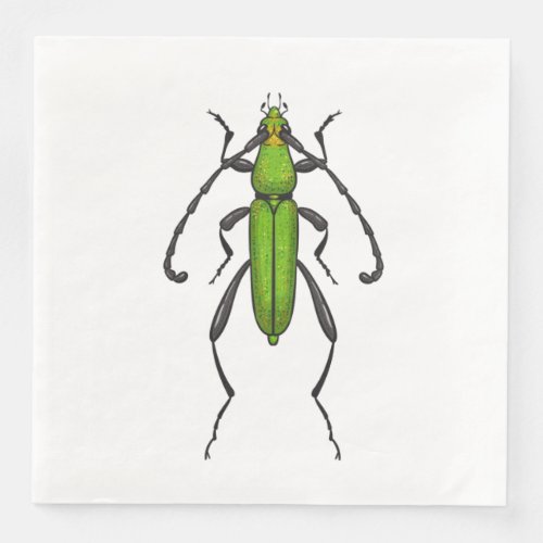 Green beetle paper dinner napkins