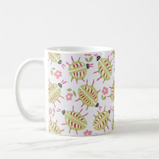 Green Beetles Pattern Insect Lover Goblincore Coffee Mug